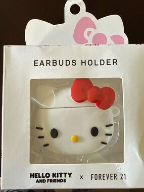 Forever 21 Hello Kitty Earbuds Holder - White with Red Bow